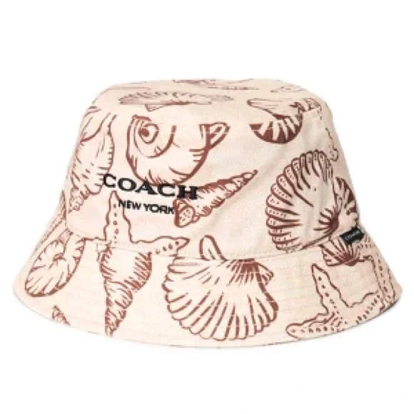 COACH BEIGE AND BROWN SEASHELL BUCKET HAT - Picture 4 of 10